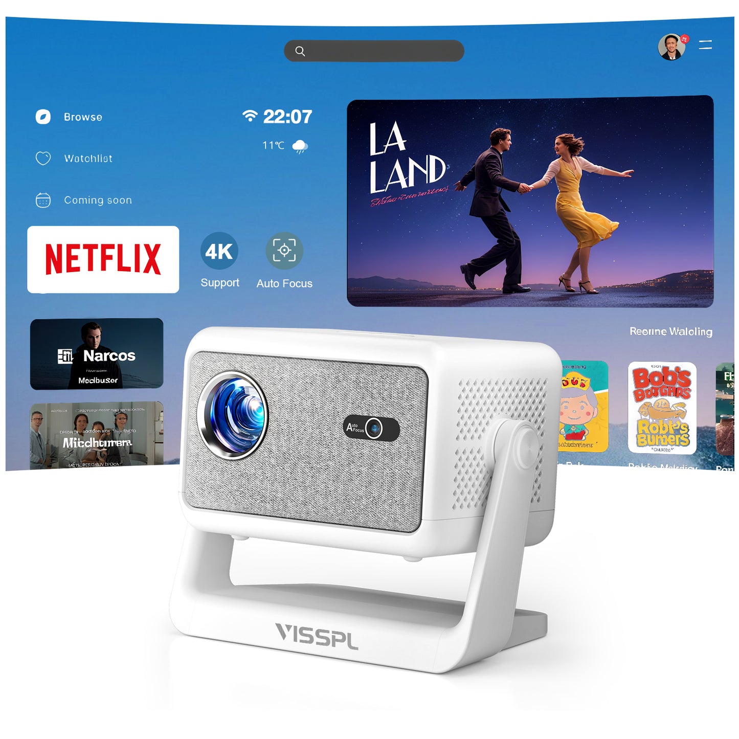 VISSPL Smart Projector H86