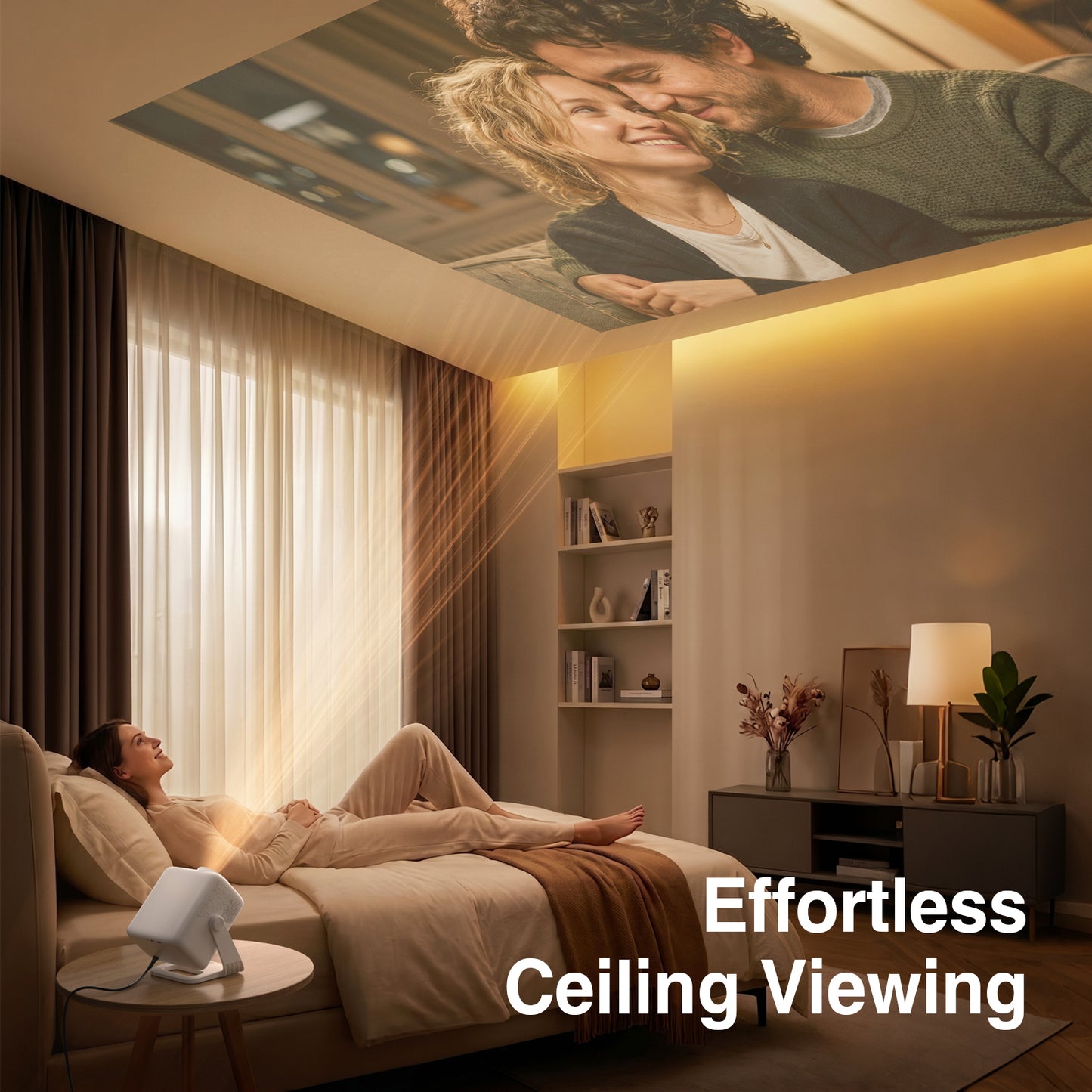 【Google TV Stick Built-in】Smart 4K Projector with WiFi and Bluetooth
