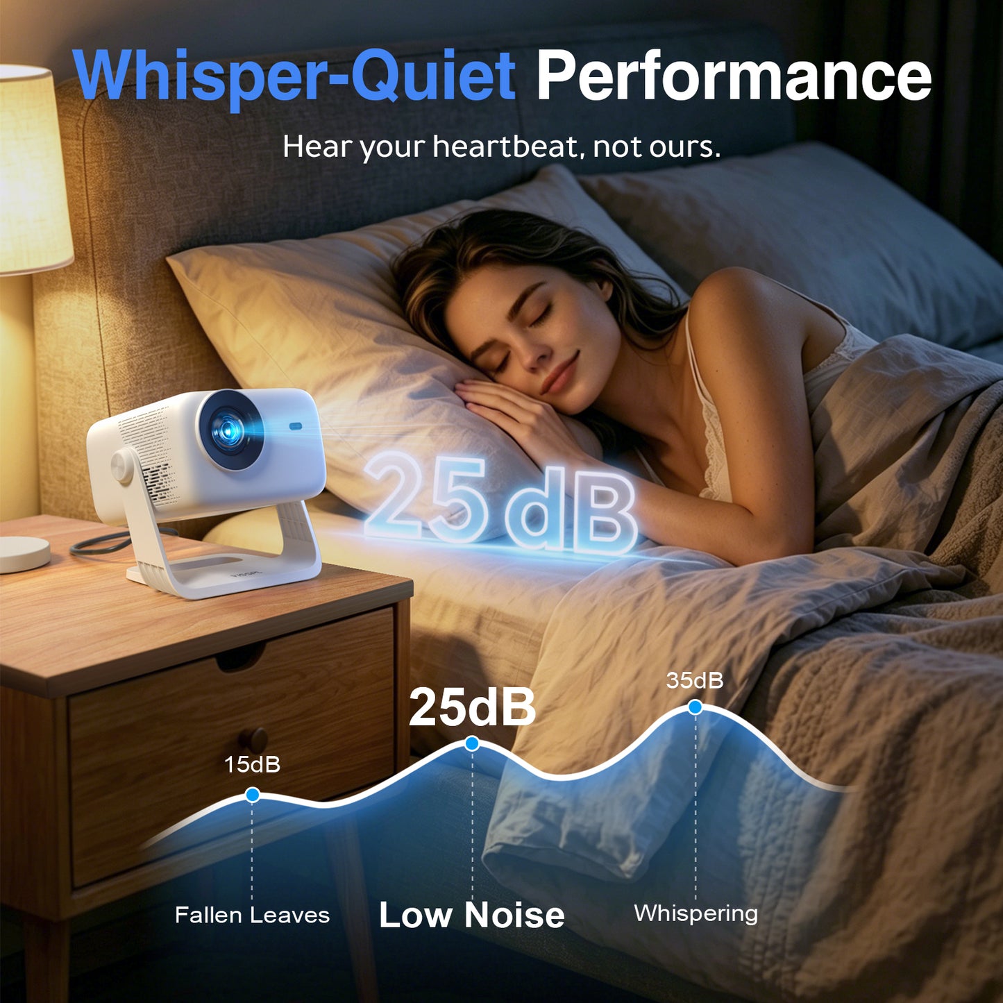 【Google TV Stick Built-in】Smart 4K Projector with WiFi and Bluetooth